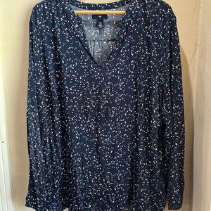 Gap Floral Printed V-Neck Blouse XXL